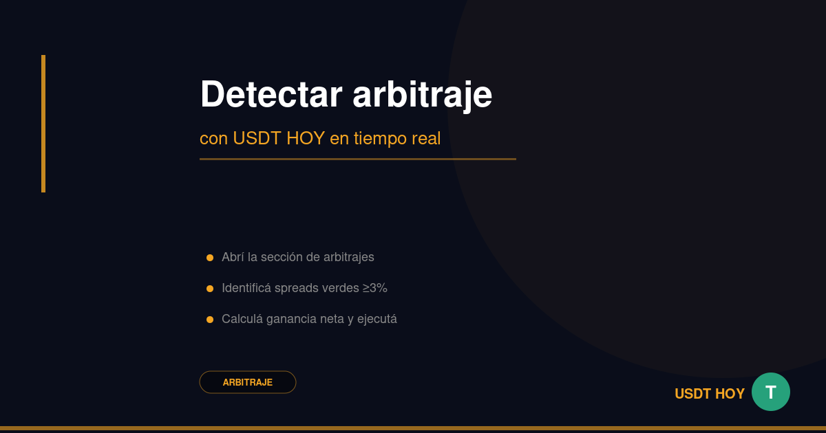 Cómo detectar oportunidades de arbitraje con USDT HOY — USDT HOY
