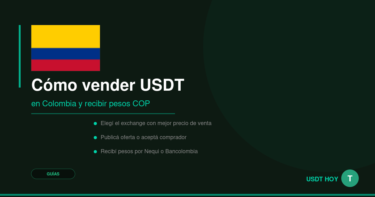 Cómo vender USDT en Colombia y recibir pesos colombianos 2026 — USDT HOY
