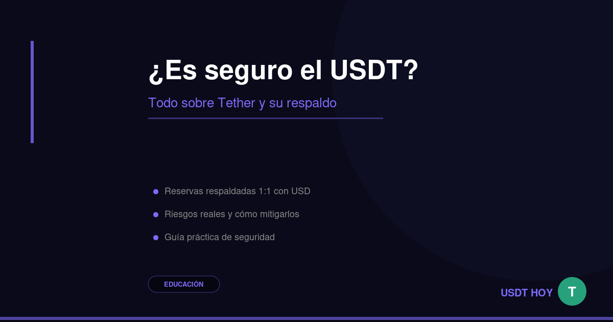 ¿Es seguro el USDT? Todo sobre Tether y su respaldo 2026 — USDT HOY