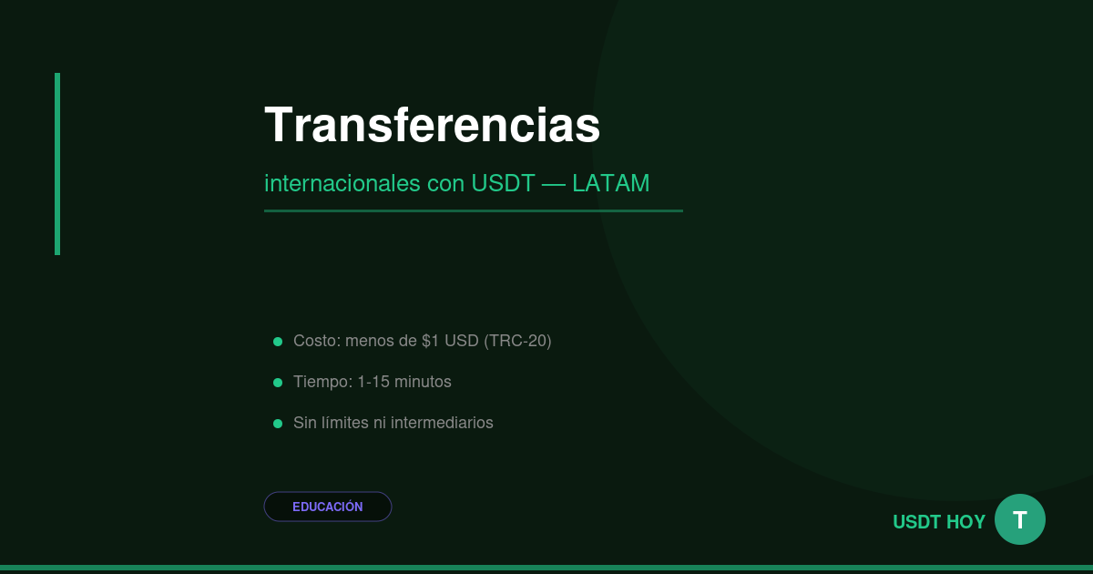 Cómo hacer una transferencia internacional con USDT desde LATAM — USDT HOY