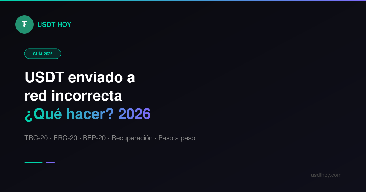 USDT enviado a red incorrecta — Qué hacer paso a paso 2026 — USDT HOY