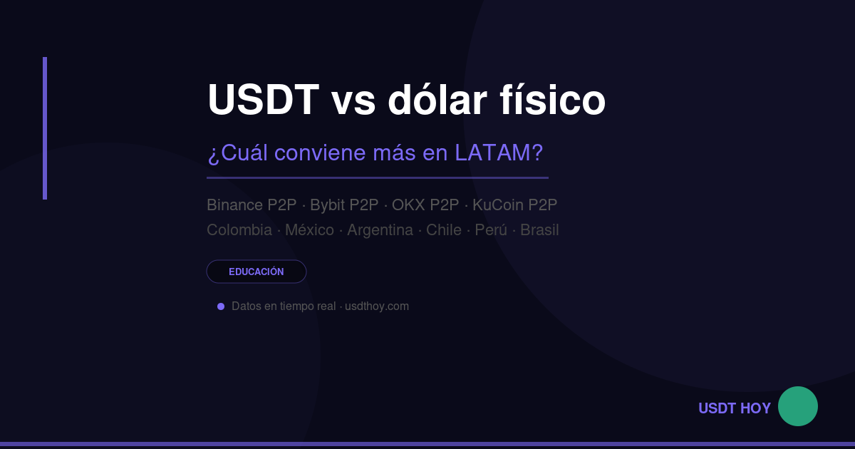 USDT vs dólar físico: diferencias y cuál conviene más en LATAM — USDT HOY